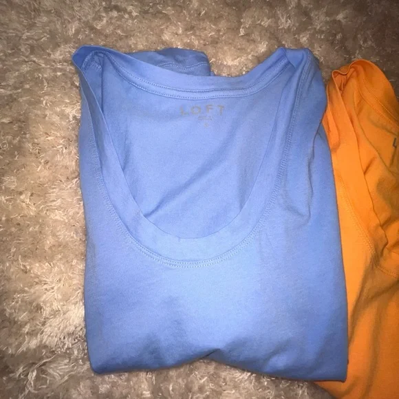 LOFT Muscle Cap Sleeve Tops - Set of 4 - Size Small Black Blue Pink Orange - Picture 13 of 16